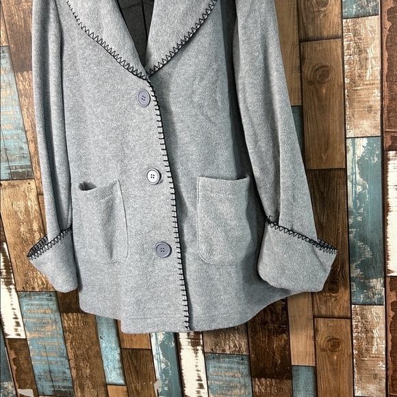 Tudor Court Gray Button-Up Coat with Pockets - Picture 4 of 13
